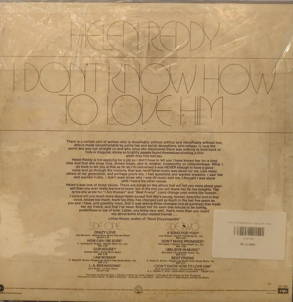 Helen Reddy - I Don't Know How To Love Him