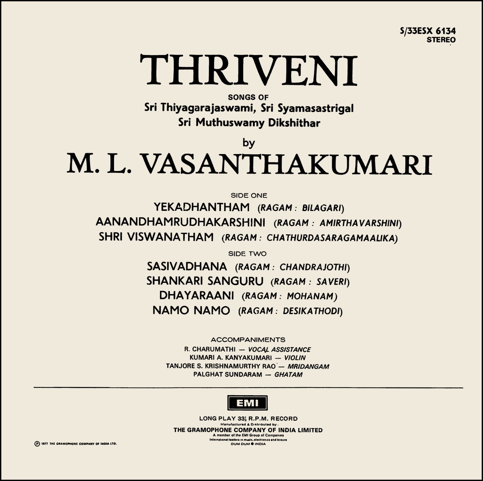 Thriveni - M.L.Vasanthakumari