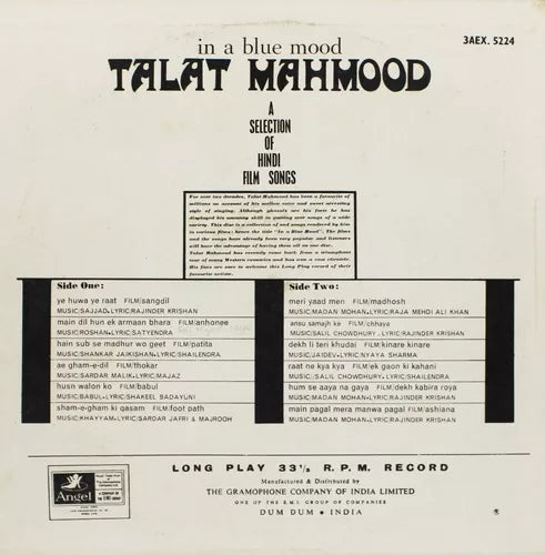 In A Blue Mood - Talat Mahmood