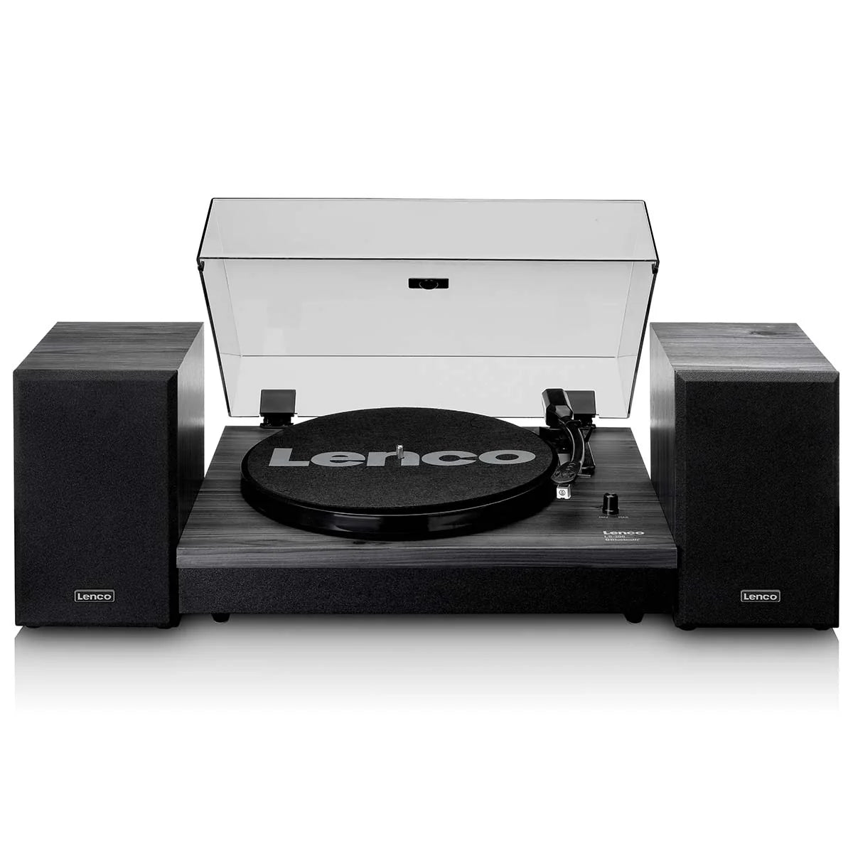 LENCO LS-300BK - Record Player with Bluetooth® and two separate speakers