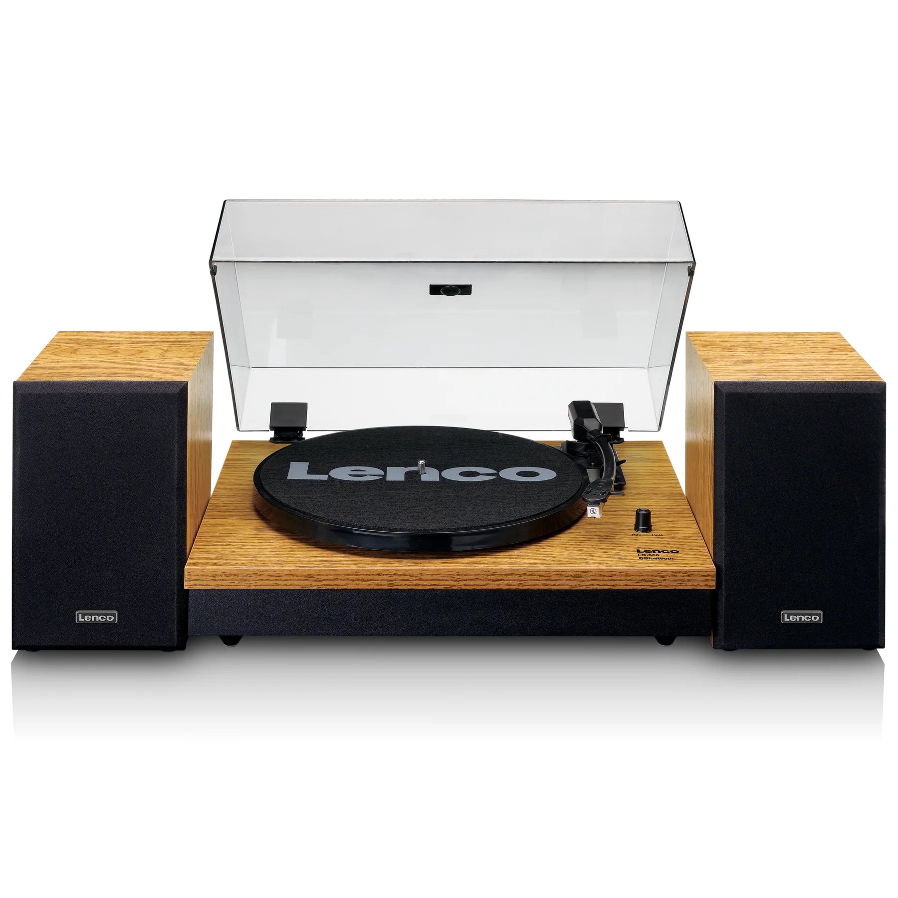 LENCO LS-300WD - Record Player with Bluetooth® and two separate speakers, wood