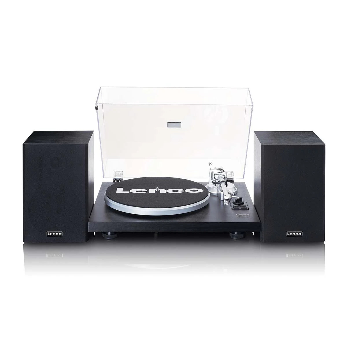LENCO LS-500BK - Record player with built-in amplifier and Bluetooth® plus 2 external speakers