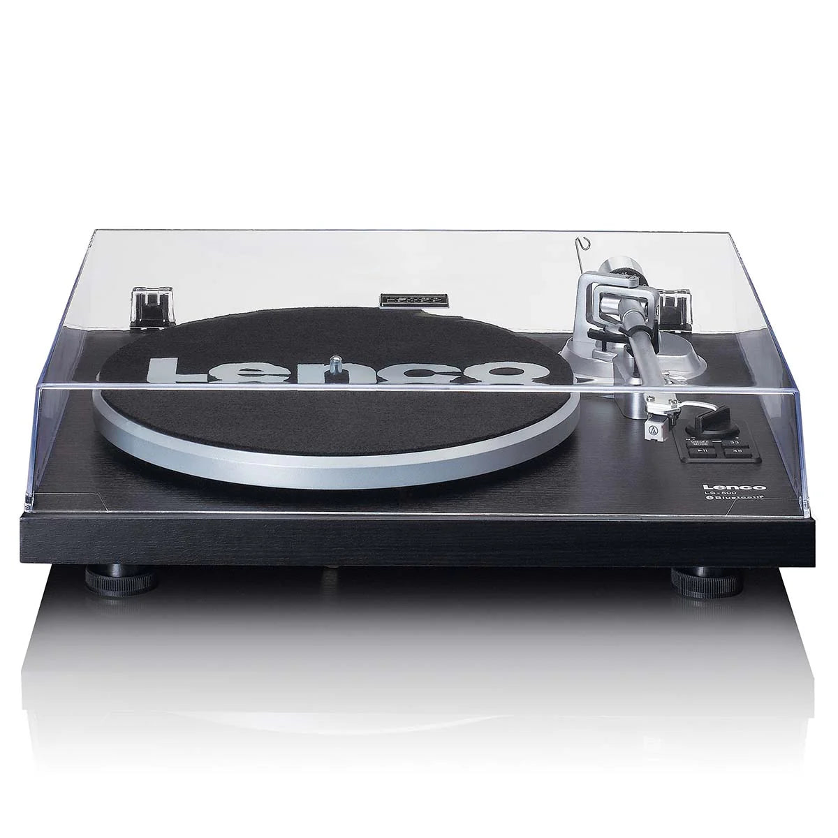 LENCO LS-500BK - Record player with built-in amplifier and Bluetooth® plus 2 external speakers