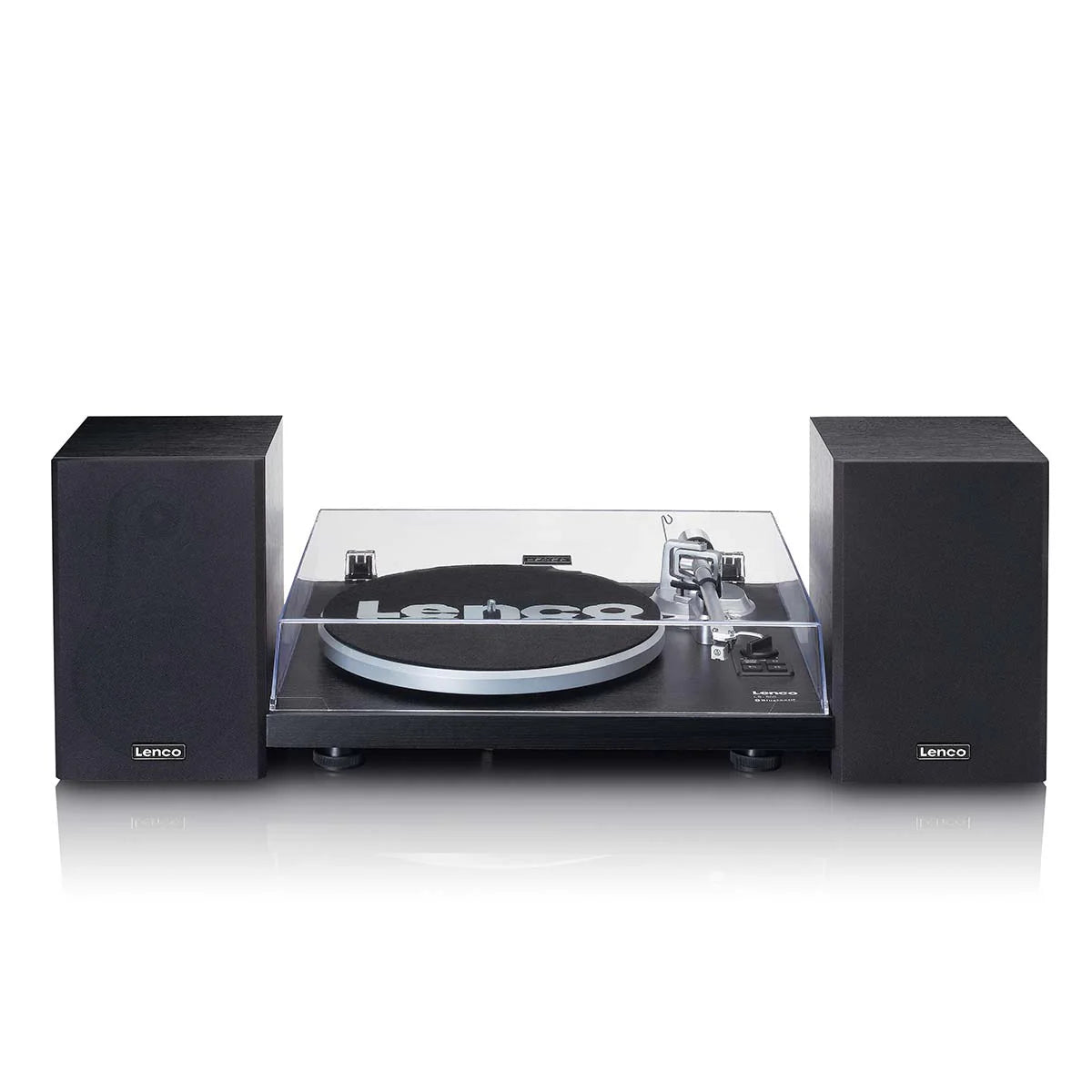 LENCO LS-500BK - Record player with built-in amplifier and Bluetooth® plus 2 external speakers