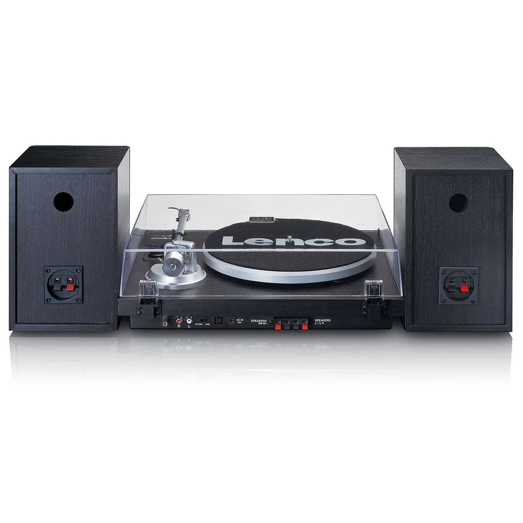 LENCO LS-500BK - Record player with built-in amplifier and Bluetooth® plus 2 external speakers