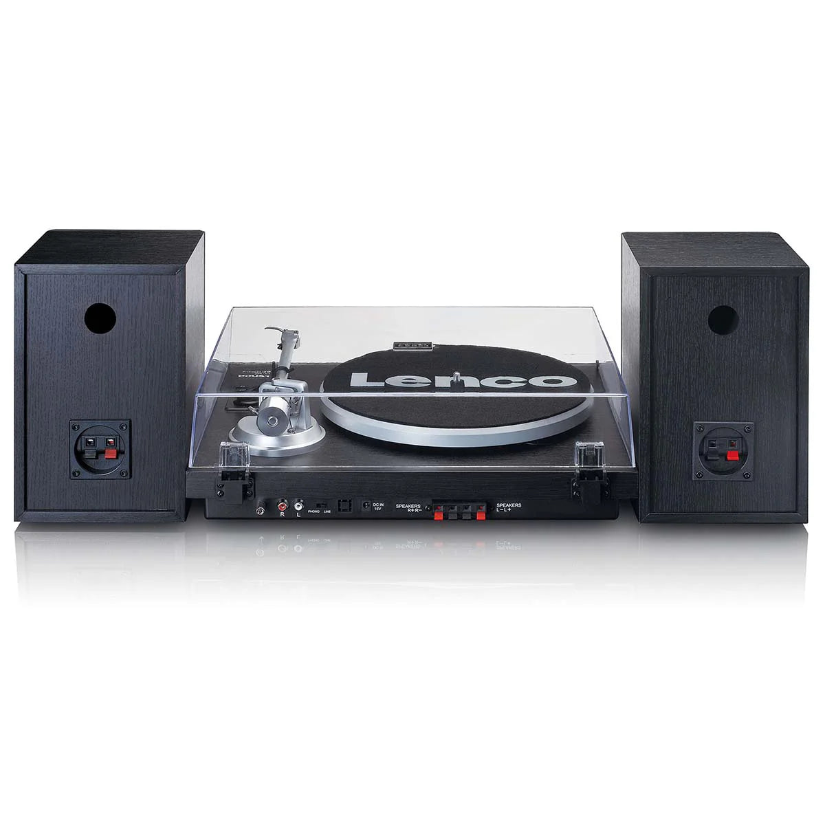 LENCO LS-500BK - Record player with built-in amplifier and Bluetooth® plus 2 external speakers