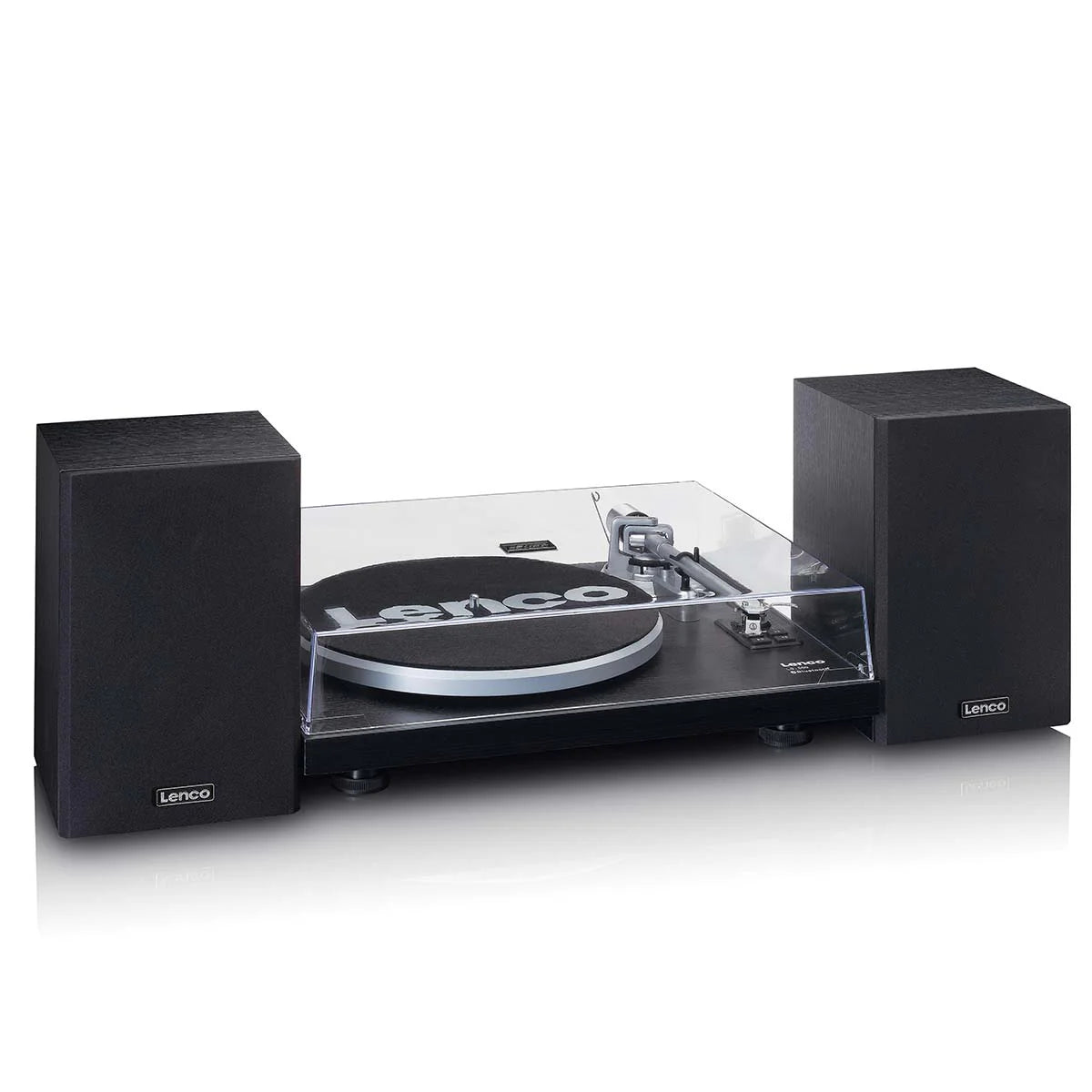 LENCO LS-500BK - Record player with built-in amplifier and Bluetooth® plus 2 external speakers