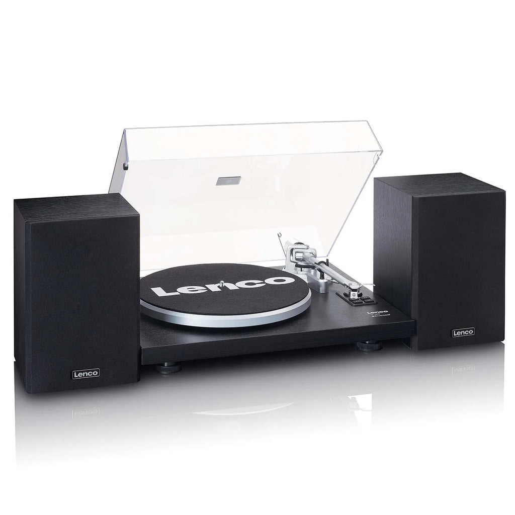 LENCO LS-500BK - Record player with built-in amplifier and Bluetooth® plus 2 external speakers