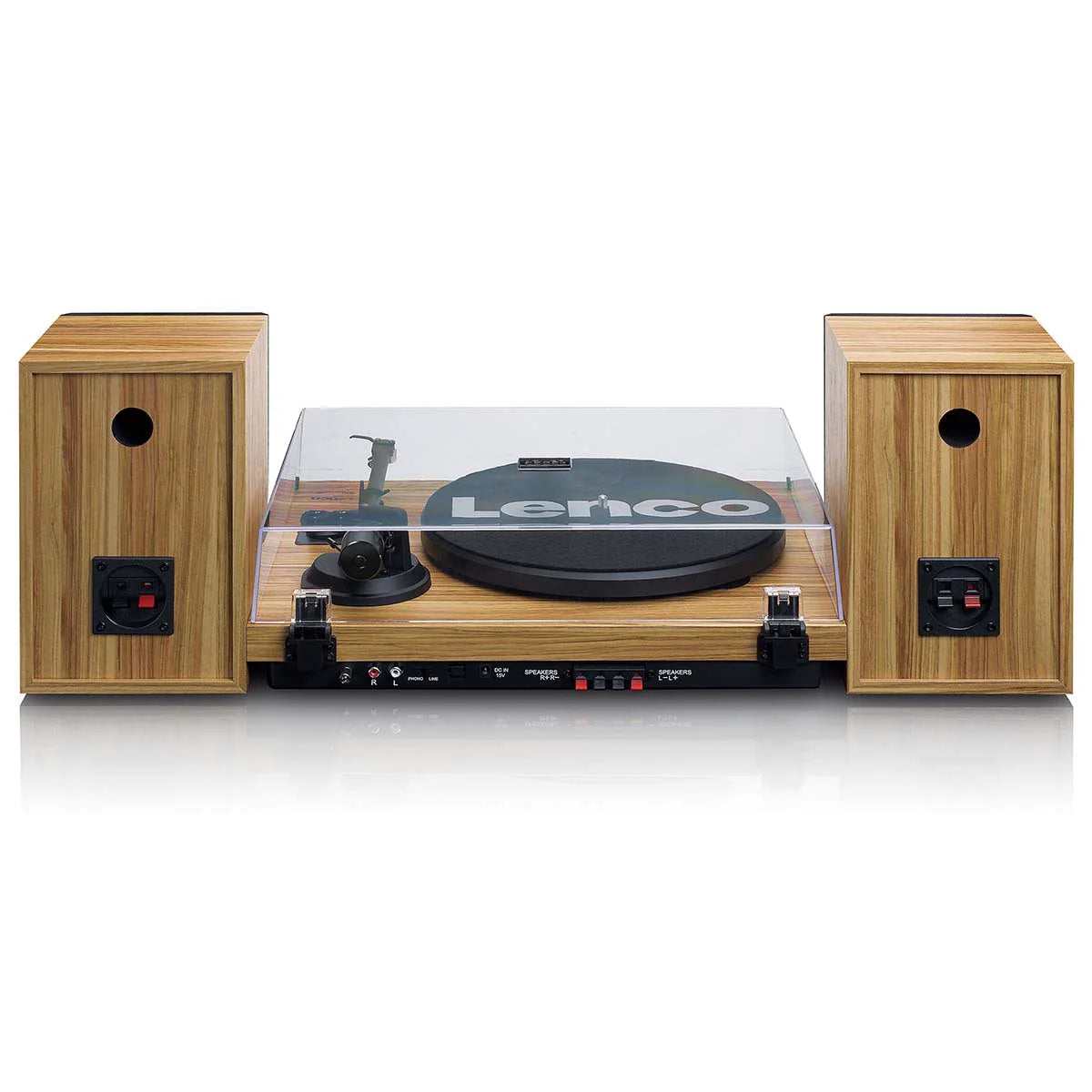 LENCO LS-500OK - Record player with built-in amplifier and Bluetooth® plus 2 external speakers - Wood
