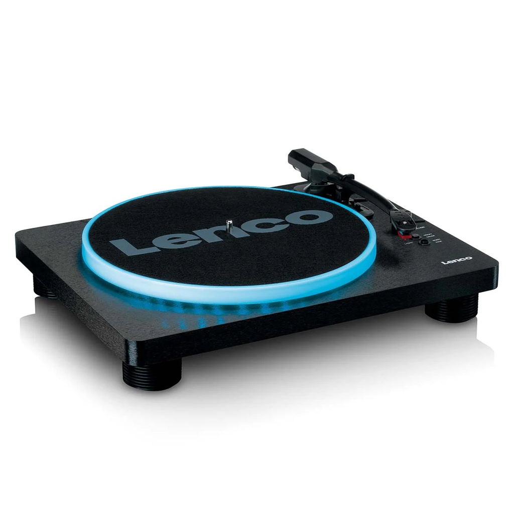 LENCO LS-50LED BK - Record Player with PC encoding, speakers and lights