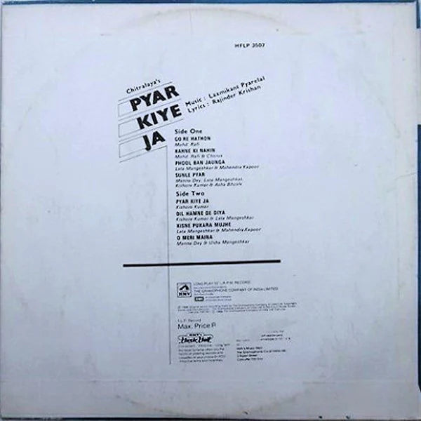 Pyar Kiye Ja - Laxmikant Pyarelal