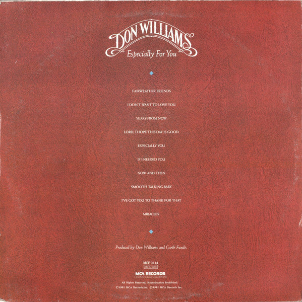 Don Wolliams - Especially For You