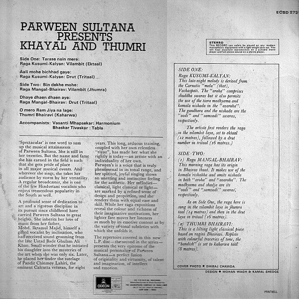 Parween Sultana - Khayal & Thumri
