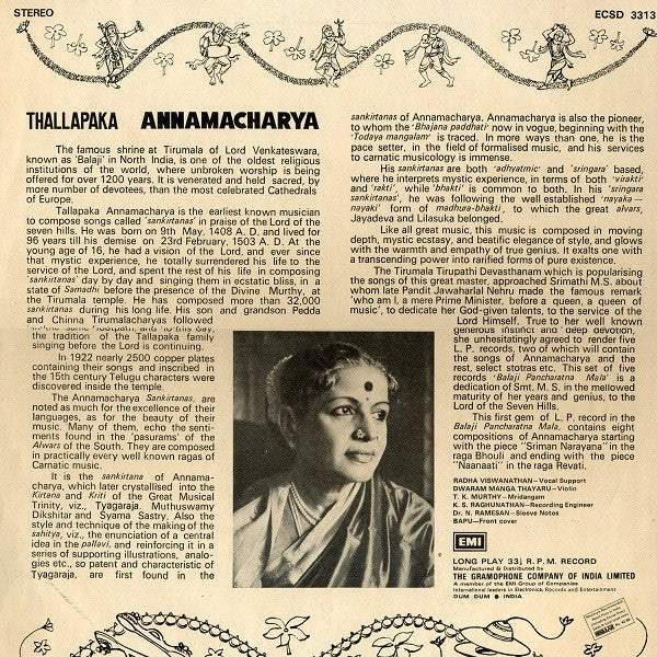 Sri Annamacharya Samkirtanas - M.S.Subbulaskshmi