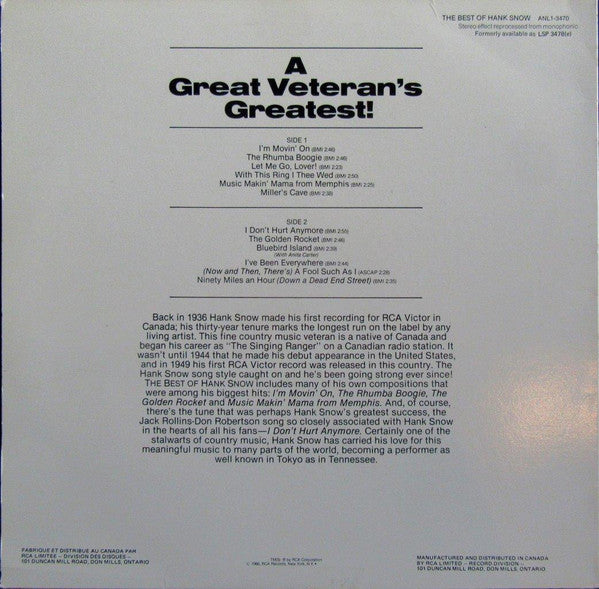 The Best Of Hank Snow