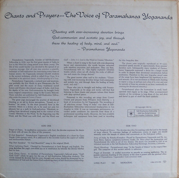 Chants And Prayers - The Voice Of Paramahamsa Yogananda
